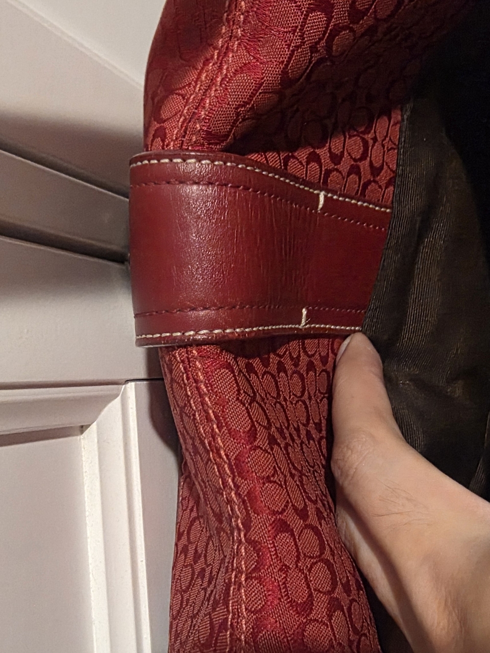 Coach Red Signature Canvas Shoulder Bag - Picture 6 of 11